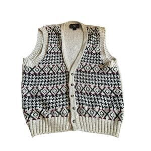 VTG Lake Harmony‎ Rowing Club Sweater Vest XL X-Large Knit Patterned USA Made